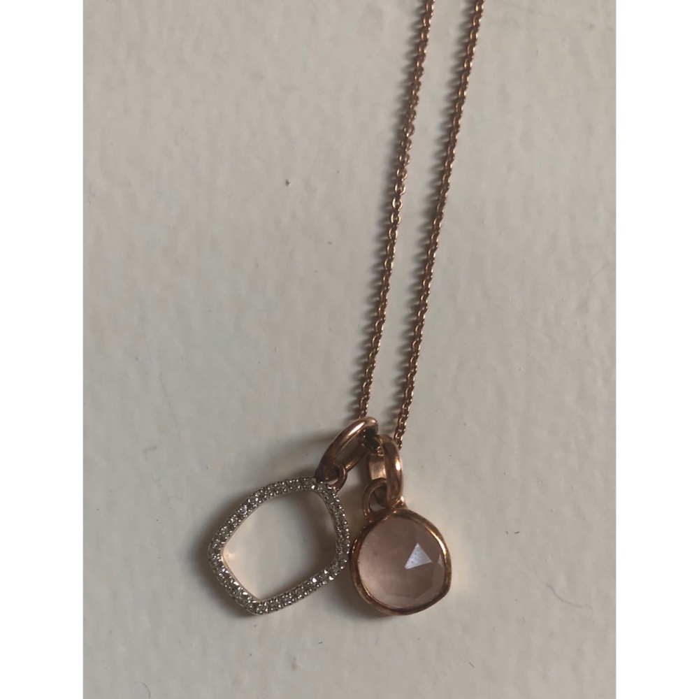 Monica Vinader Riva Diamond Pendant, Bezel & Chain